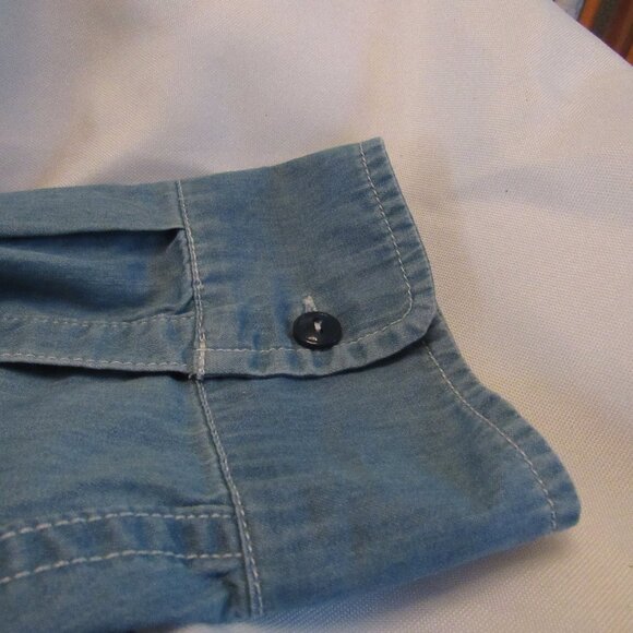 J. Peterman Blue Button Down Size XXL 100% Cotton Dual-Pocket EUC - Picture 5 of 8